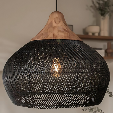 Solara Rattan Pendant – Handwoven Boho Ceiling Light for Natural Charm