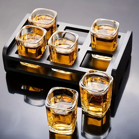 Luxury Whiskey Glass Set with Matte Black Serving Bowl for Sophisticated Enjoyment
