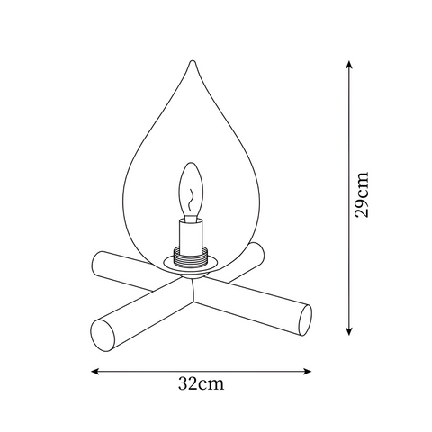 FireFlare Table Lamp – LED Campfire Flame Light with Wooden Base