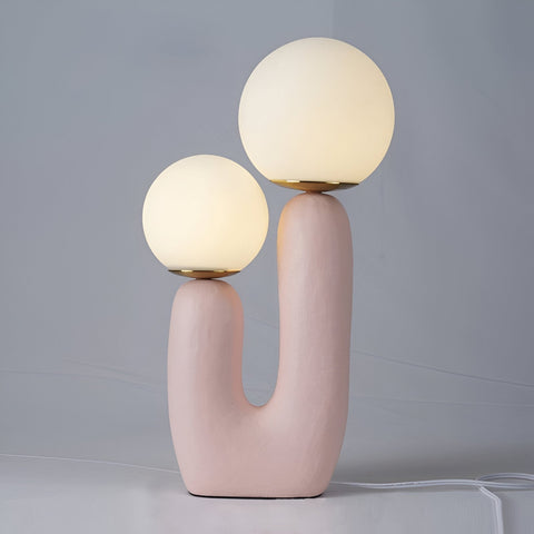 Harz U Table Lamp – Nordic Dual Glass Globe Design with Creative Cactus Shape