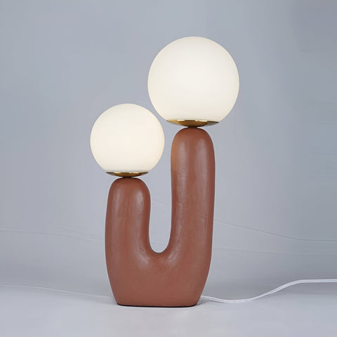 Harz U Table Lamp – Nordic Dual Glass Globe Design with Creative Cactus Shape