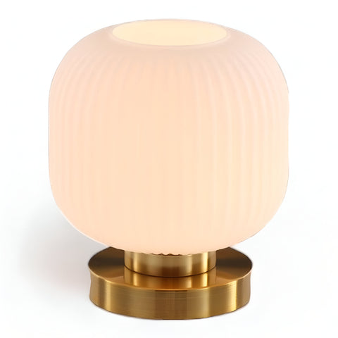 SoftiBeam Table Lamp – Nordic Ribbed Glass LED Lamp for Cozy & Elegant Interiors