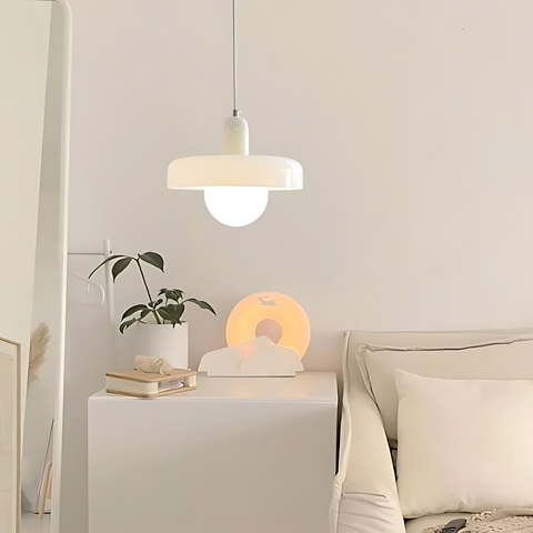 Pendant Ceiling Light - Haloria - Opal Halo Shade - Minimal Modern Design