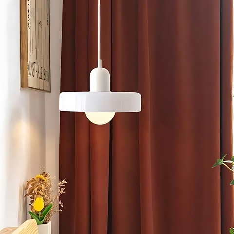 Pendant Ceiling Light - Haloria - Opal Halo Shade - Minimal Modern Design