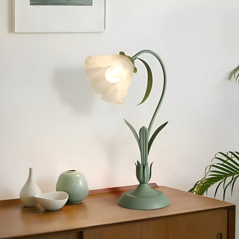 French Antique-Style Table Lamp – Decorative Flower Design Lamp for Bedroom & Living Room