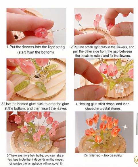 ArtifiTulip LED Table Lamp – DIY Flower Night Light with Tulip Design