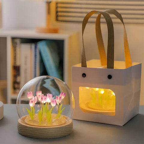 ArtifiTulip LED Table Lamp – DIY Flower Night Light with Tulip Design