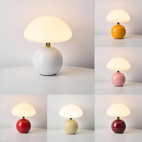 Elegant Bauhaus Inspired Mushroom LED Table Lamp – 3-Color Adjustable Mood Light for Modern Interiors