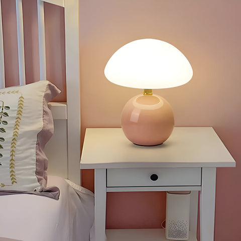 Elegant Bauhaus Inspired Mushroom LED Table Lamp – 3-Color Adjustable Mood Light for Modern Interiors