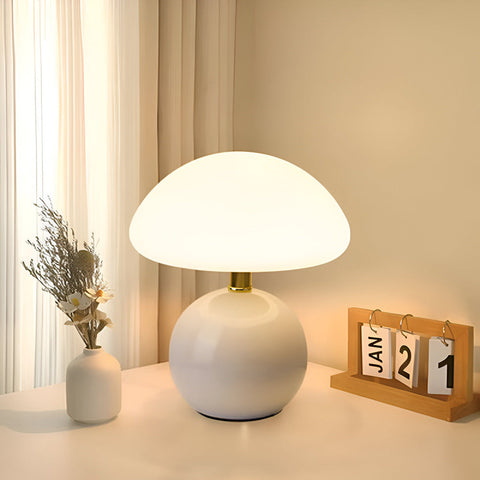 Elegant Bauhaus Inspired Mushroom LED Table Lamp – 3-Color Adjustable Mood Light for Modern Interiors