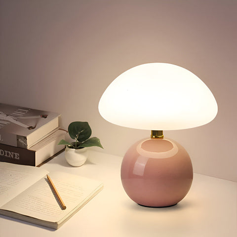 Elegant Bauhaus Inspired Mushroom LED Table Lamp – 3-Color Adjustable Mood Light for Modern Interiors