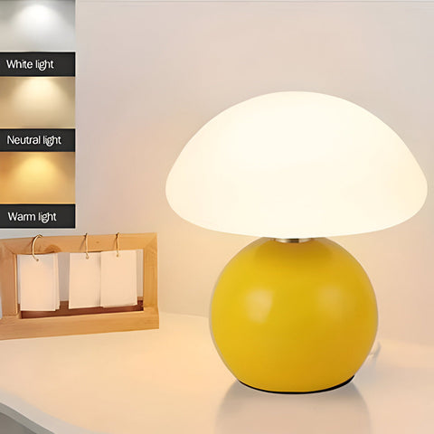 Elegant Bauhaus Inspired Mushroom LED Table Lamp – 3-Color Adjustable Mood Light for Modern Interiors