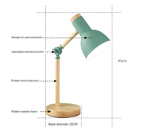 Nordelux Macaron LED Adjustable Desk Lamp – Colorful Wooden Study & Reading Lamp
