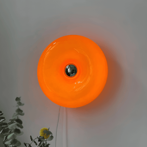 Orange Donut Lamp – Nordic Glass Lamp for Wall & Table, Adjustable Mood Lighting