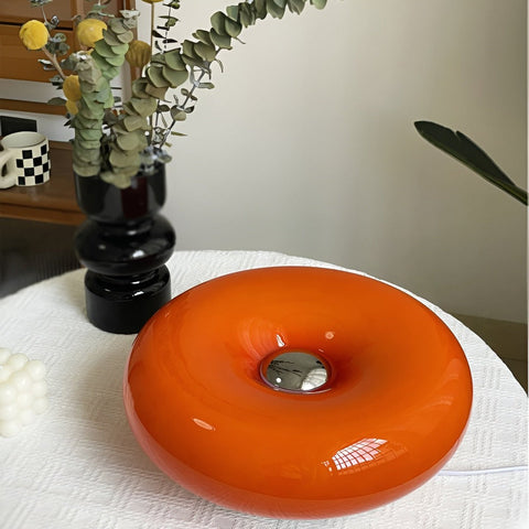 Orange Donut Lamp – Nordic Glass Lamp for Wall & Table, Adjustable Mood Lighting