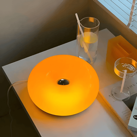 Orange Donut Lamp – Nordic Glass Lamp for Wall & Table, Adjustable Mood Lighting