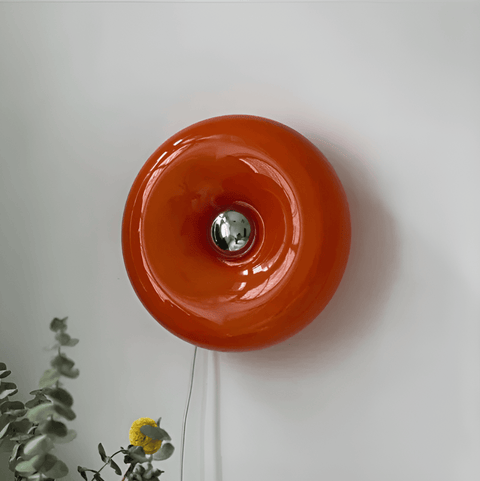 Orange Donut Lamp – Nordic Glass Lamp for Wall & Table, Adjustable Mood Lighting