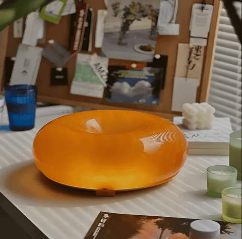 Orange Donut Lamp – Nordic Glass Lamp for Wall & Table, Adjustable Mood Lighting