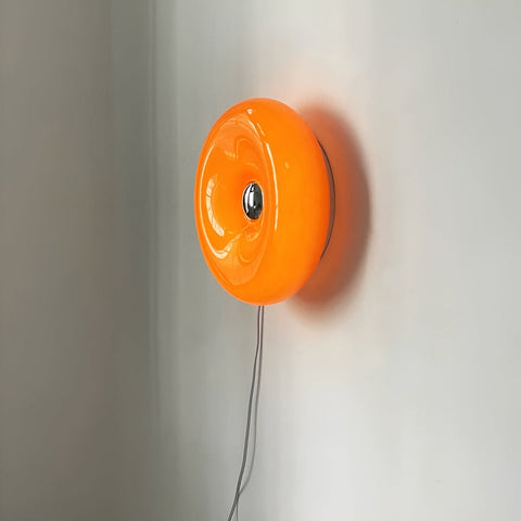 Orange Donut Lamp – Nordic Glass Lamp for Wall & Table, Adjustable Mood Lighting
