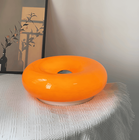 Orange Donut Lamp – Nordic Glass Lamp for Wall & Table, Adjustable Mood Lighting