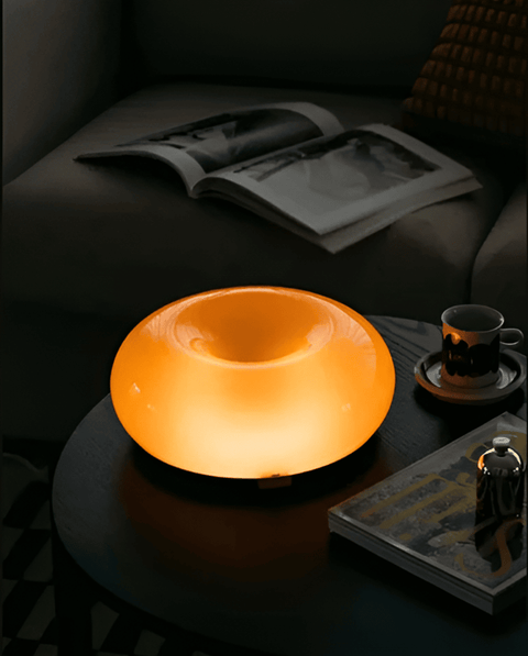 Orange Donut Lamp – Nordic Glass Lamp for Wall & Table, Adjustable Mood Lighting