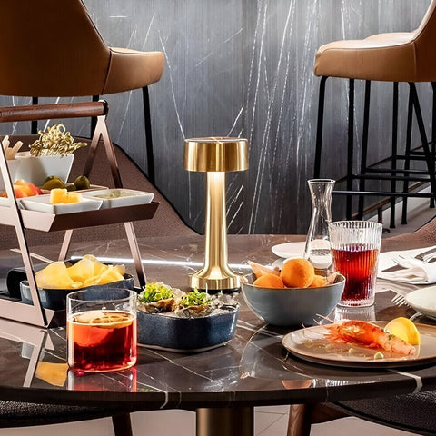 RetroLight – Stylish LED Table Lamp with Wireless USB Charger for Restaurants & Home