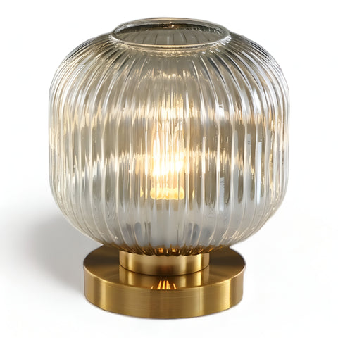 SoftiBeam Table Lamp – Nordic Ribbed Glass LED Lamp for Cozy & Elegant Interiors