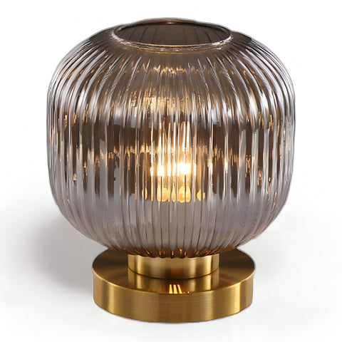 SoftiBeam Table Lamp – Nordic Ribbed Glass LED Lamp for Cozy & Elegant Interiors