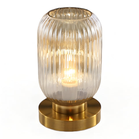 SoftiBeam Table Lamp – Nordic Ribbed Glass LED Lamp for Cozy & Elegant Interiors