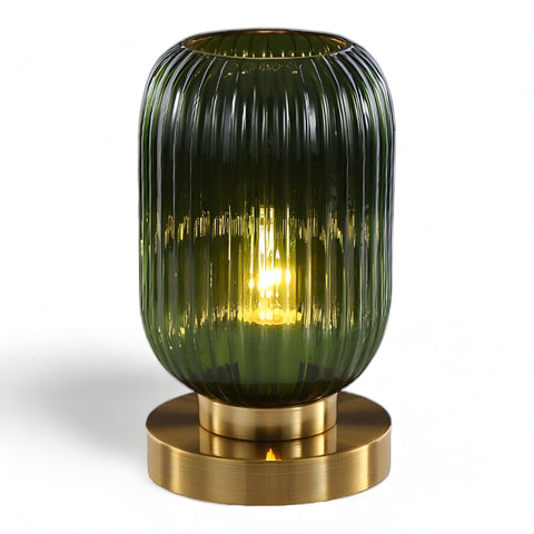 SoftiBeam Table Lamp – Nordic Ribbed Glass LED Lamp for Cozy & Elegant Interiors