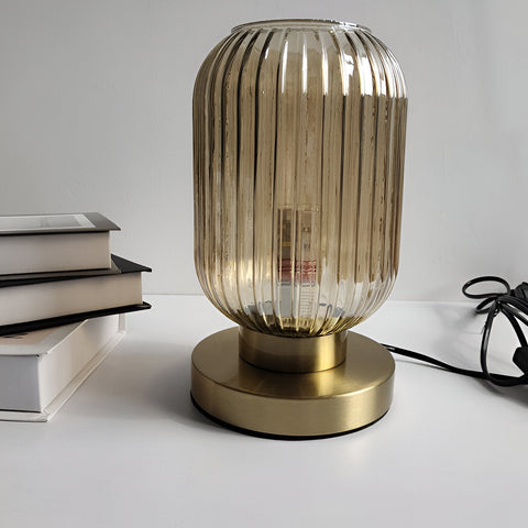 SoftiBeam Table Lamp – Nordic Ribbed Glass LED Lamp for Cozy & Elegant Interiors
