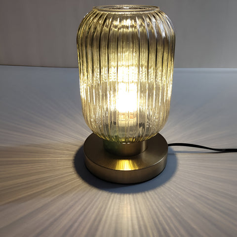 SoftiBeam Table Lamp – Nordic Ribbed Glass LED Lamp for Cozy & Elegant Interiors