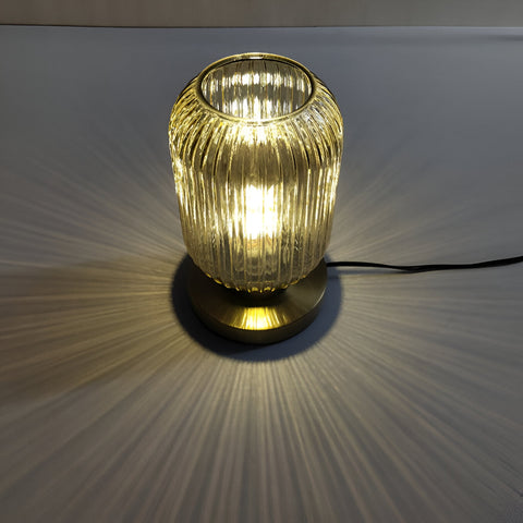 SoftiBeam Table Lamp – Nordic Ribbed Glass LED Lamp for Cozy & Elegant Interiors