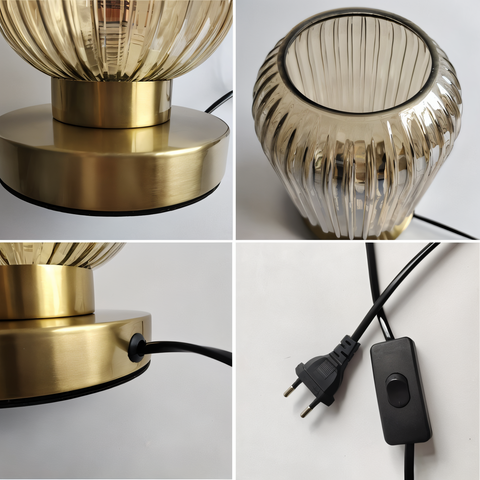 SoftiBeam Table Lamp – Nordic Ribbed Glass LED Lamp for Cozy & Elegant Interiors