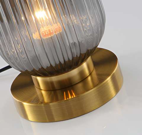 SoftiBeam Table Lamp – Nordic Ribbed Glass LED Lamp for Cozy & Elegant Interiors