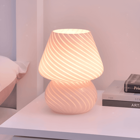 Striped Glow – Handblown Striped Glass Table Lamp