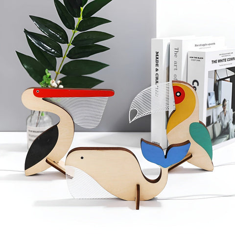 Wildlife Lamp – Wooden Acrylic LED Night Light with Animal Design