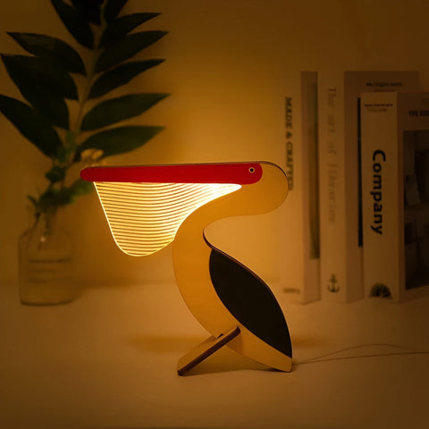 Wildlife Lamp – Wooden Acrylic LED Night Light with Animal Design