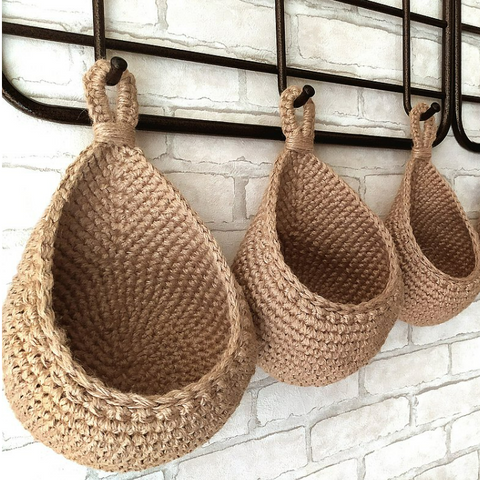 Hanging Cotton Yarn Wall Baskets