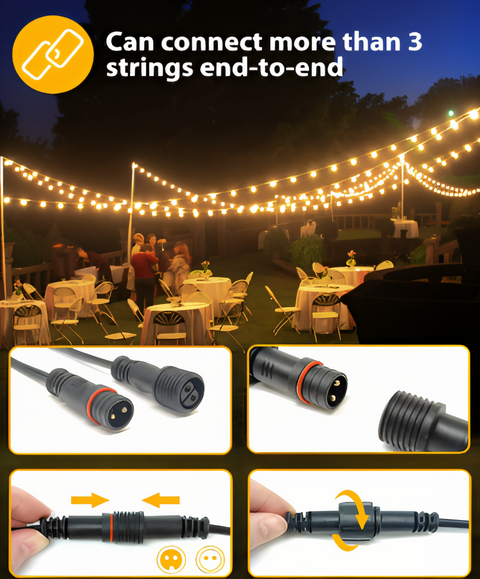 LED Outdoor String Lights – Waterproof Globe Patio Lighting