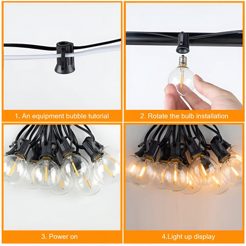 LED Outdoor String Lights – Waterproof Globe Patio Lighting