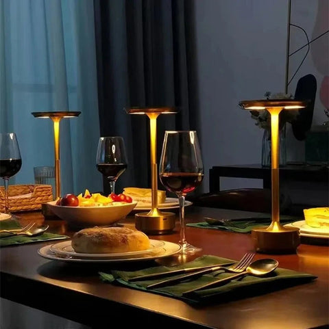 Rechargeable Touch Lamp – Dimmable LED with Gold Finish