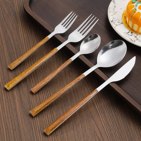 Premium Cutlery with Wooden Grip & Timeless Style