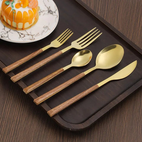 Premium Cutlery with Wooden Grip & Timeless Style