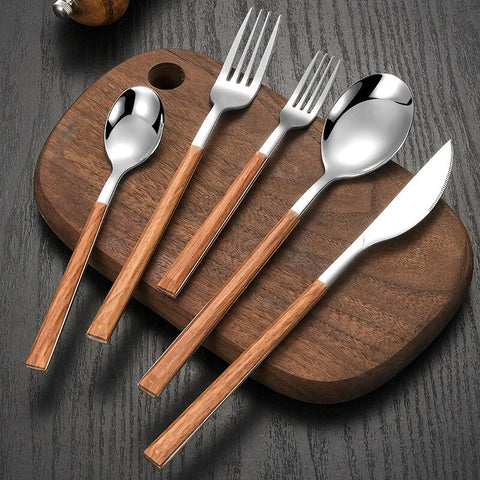 Premium Cutlery with Wooden Grip & Timeless Style