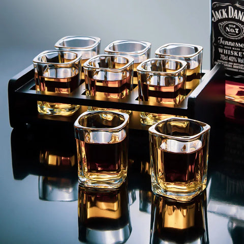 Luxury Whiskey Glass Set with Matte Black Serving Bowl for Sophisticated Enjoyment
