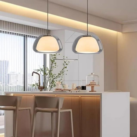 Pendant Light – Double Glass Dome with Soft Glow