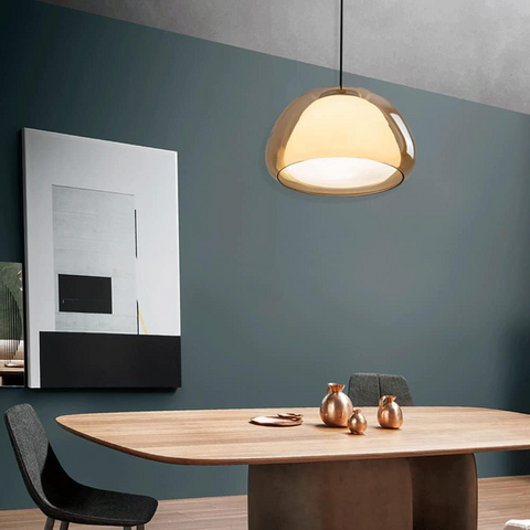 Pendant Light – Double Glass Dome with Soft Glow