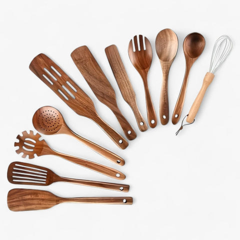 WoodChef – 11-Piece Wooden Kitchen Utensil Set