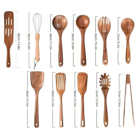 WoodChef – 11-Piece Wooden Kitchen Utensil Set